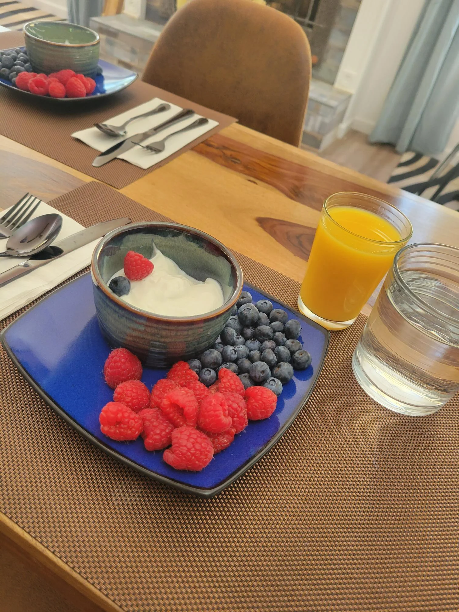 fruit yogurt and juice